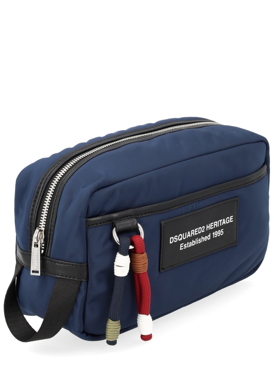 Dsquared2 Heritage Polyester Front Zip Bag Zwart