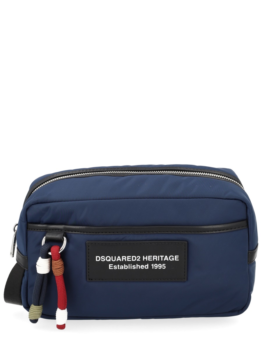 Dsquared2 Heritage Polyester Front Zip Bag Zwart
