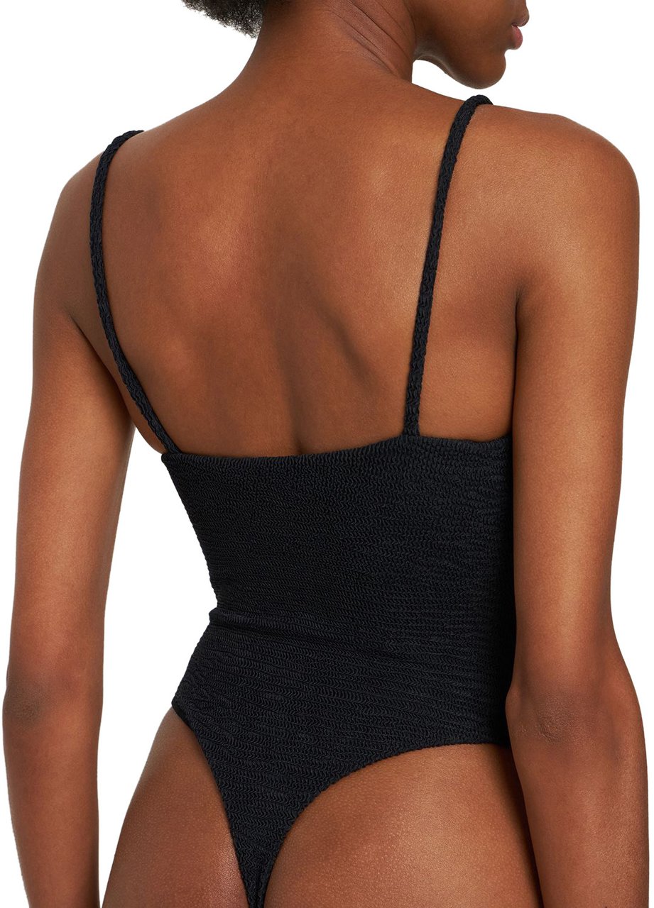 Dsquared2 Elegant black one-piece swimsuit with thin straps Zwart