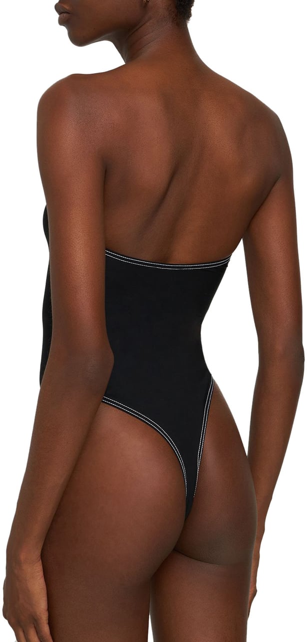 Dsquared2 Black minimalist swimsuit for the beach Zwart