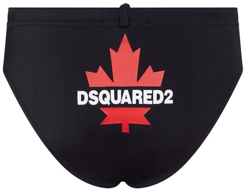 Dsquared2 Maple Leaf Logo Swim Briefs Zwart