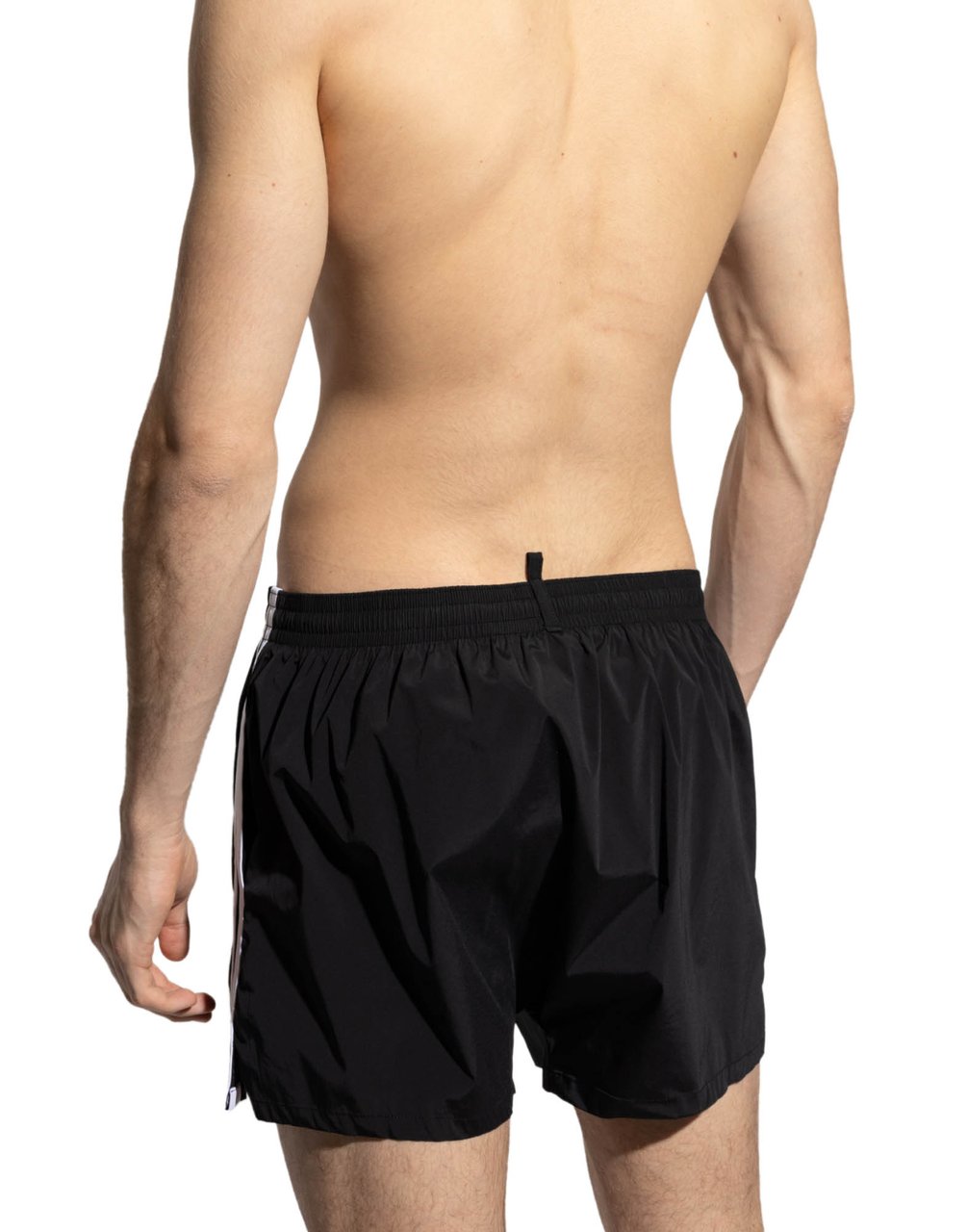 Dsquared2 Logo Boxer Midi Swim Shorts Zwart