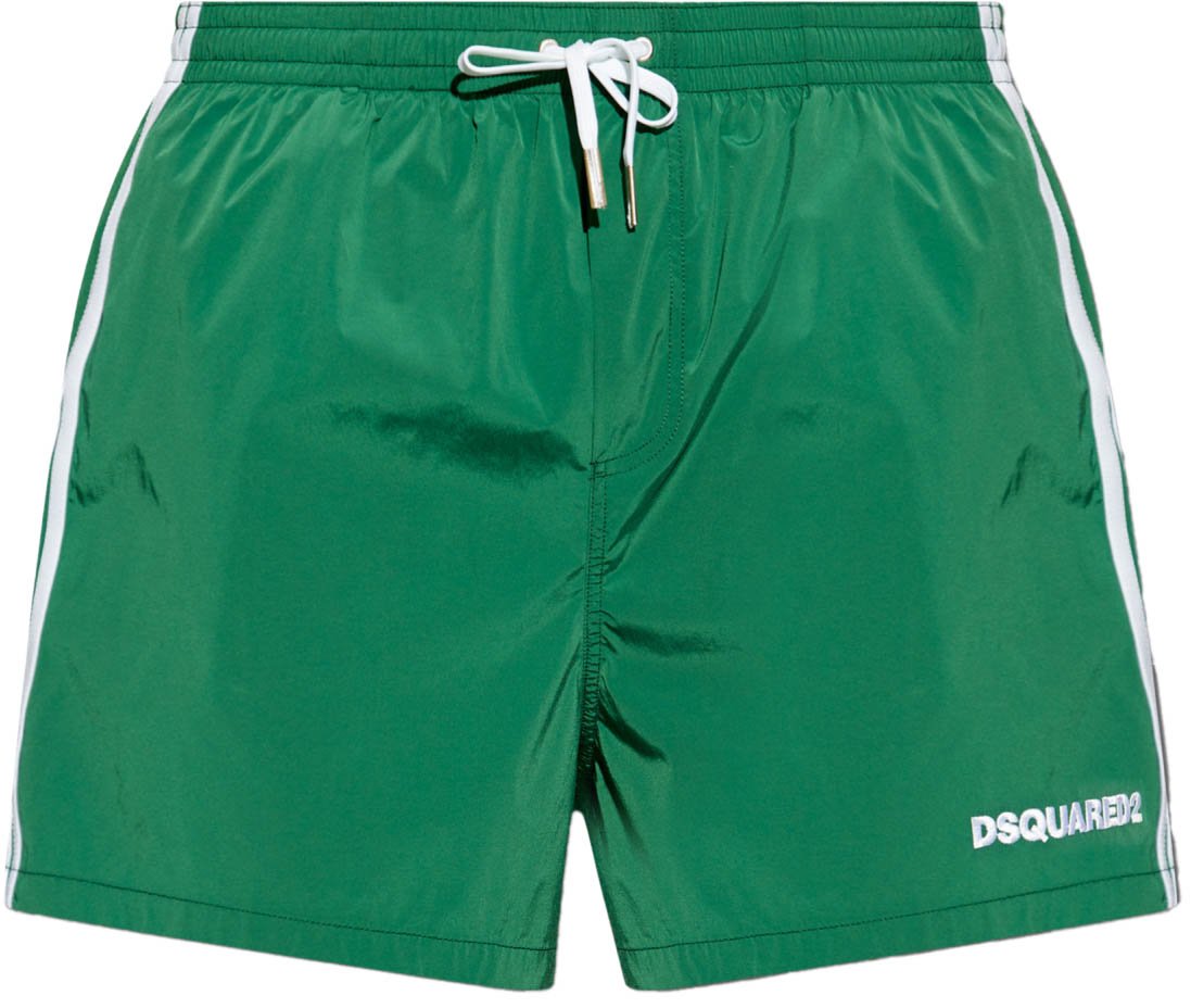 Dsquared2 Logo Boxer Midi Swim Shorts Groen