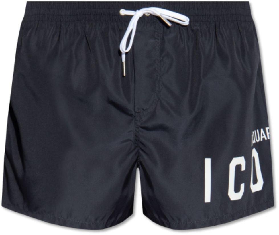Dsquared2 Mid-Length Black Swim Shorts Zwart