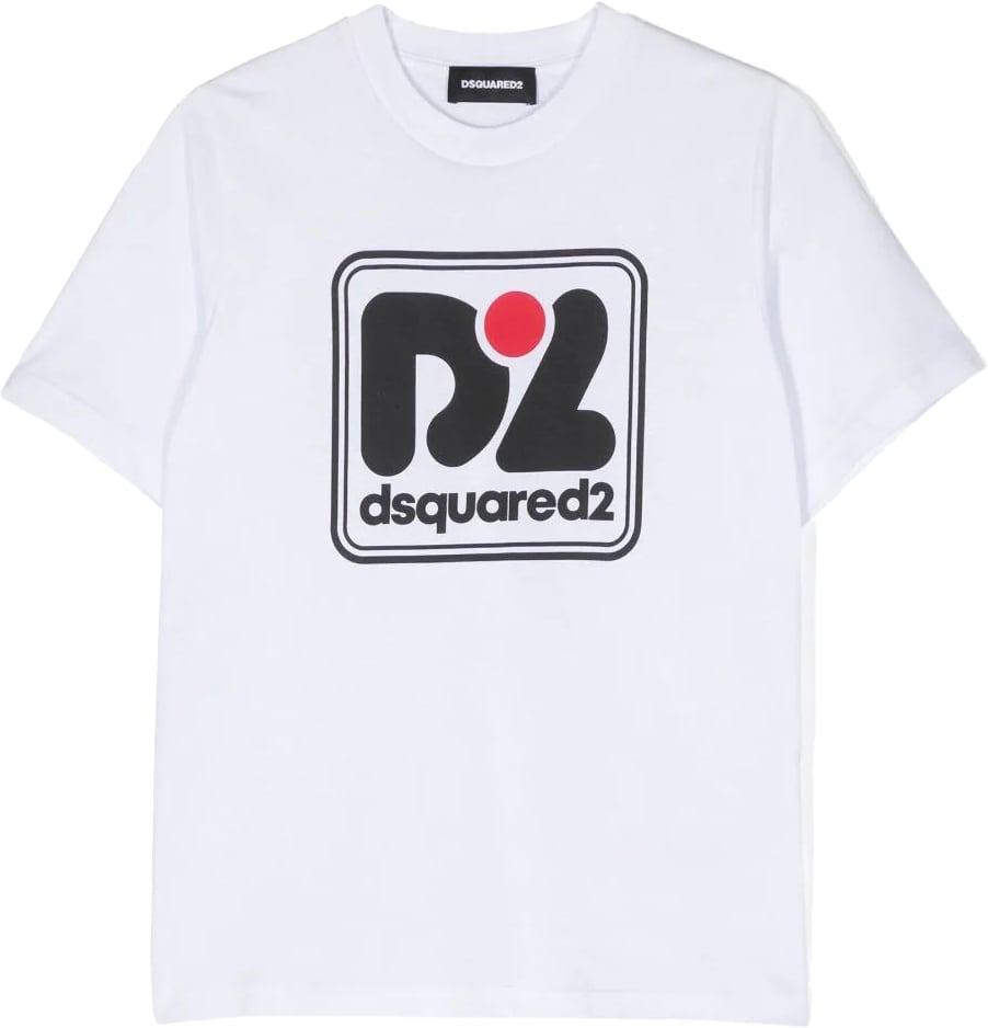 Dsquared2 slouch fit maglietta white Wit