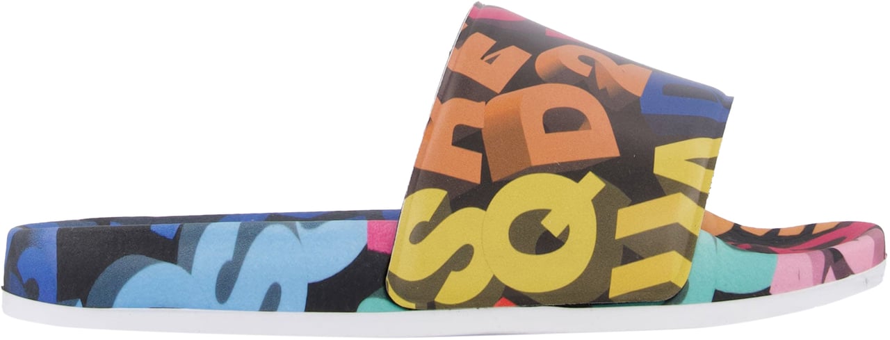 Dsquared2 Unisex Slippers In Zwart Zwart