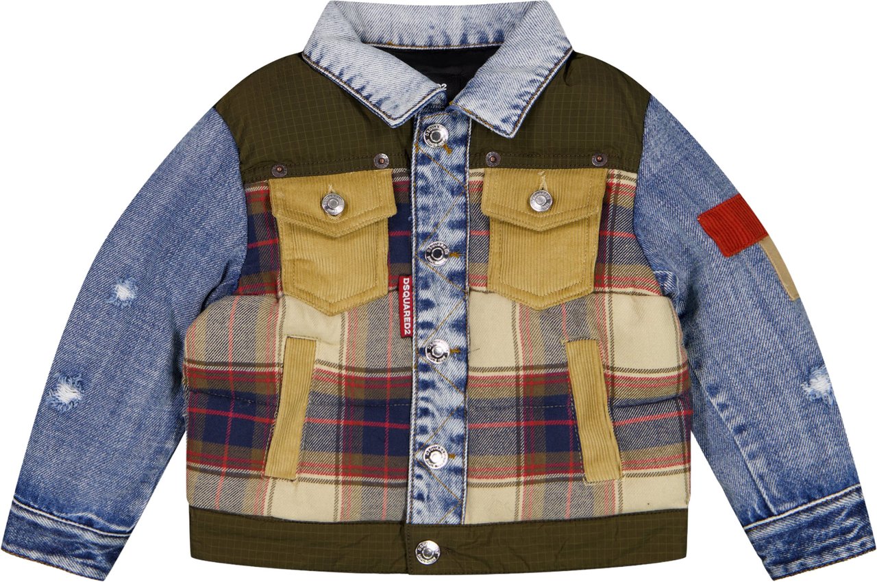 Dsquared2 Baby Jongens Winterjas In Jeans Blauw