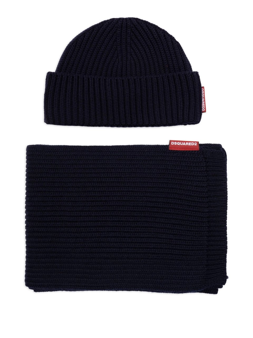 Dsquared2 Wool Ribbed Gift Box Knit Set Zwart
