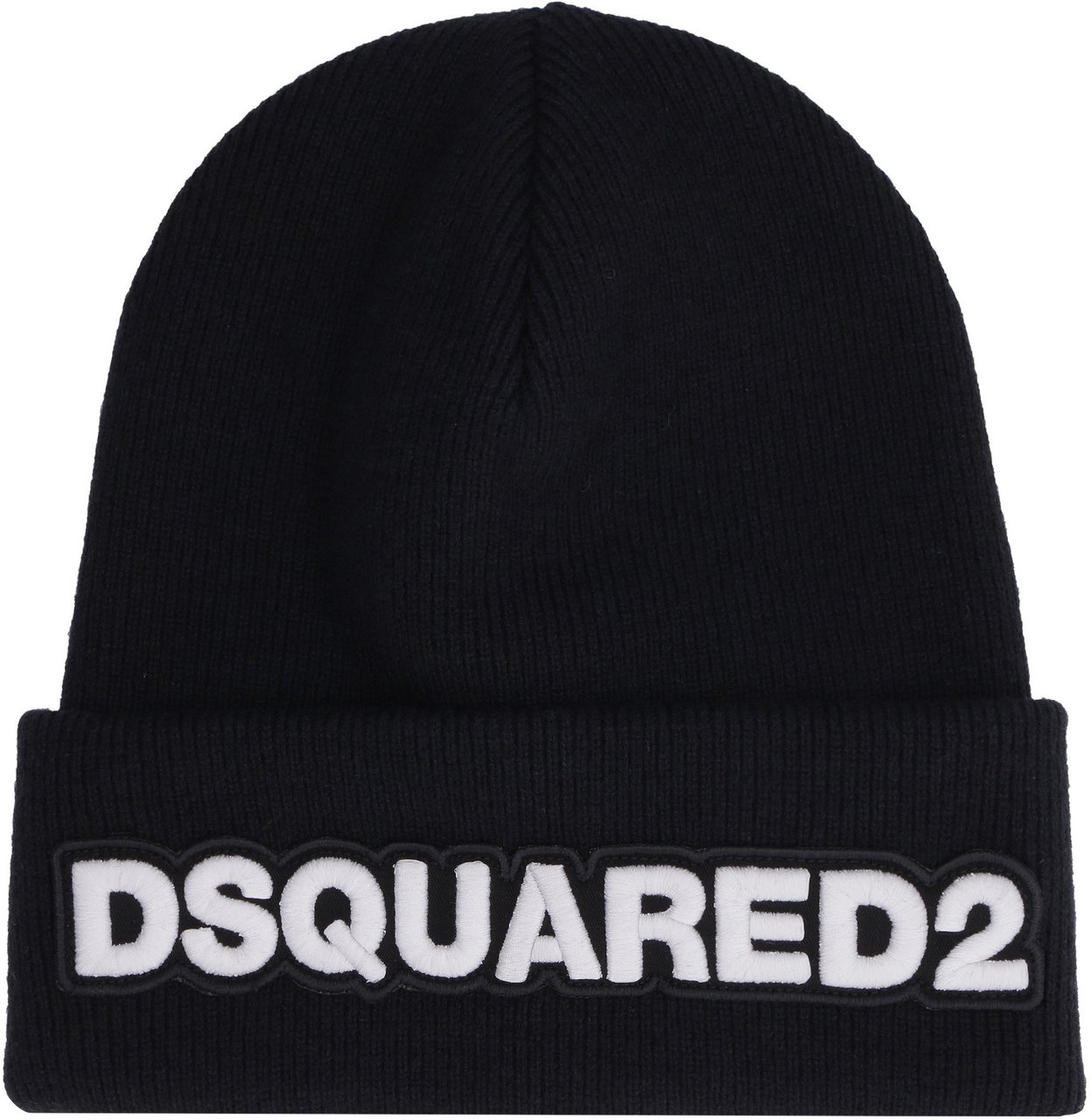 Dsquared2 Ribbed knit beanie Zwart