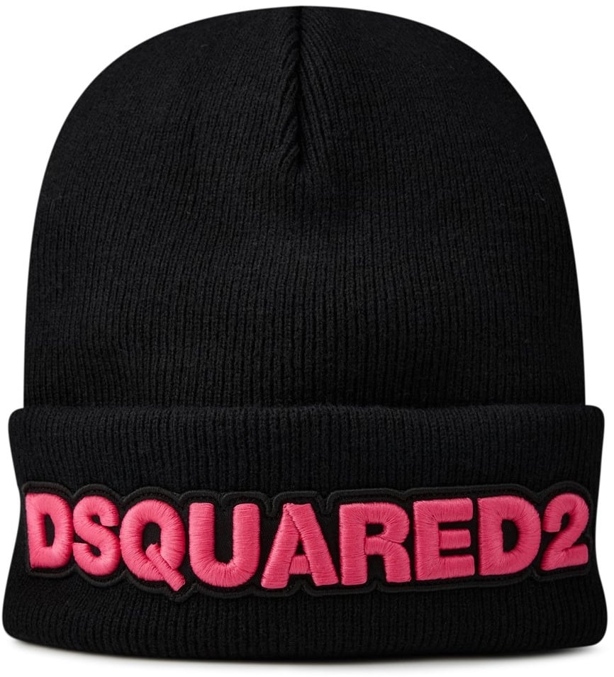 Dsquared2 Logo Wool Beanie Zwart