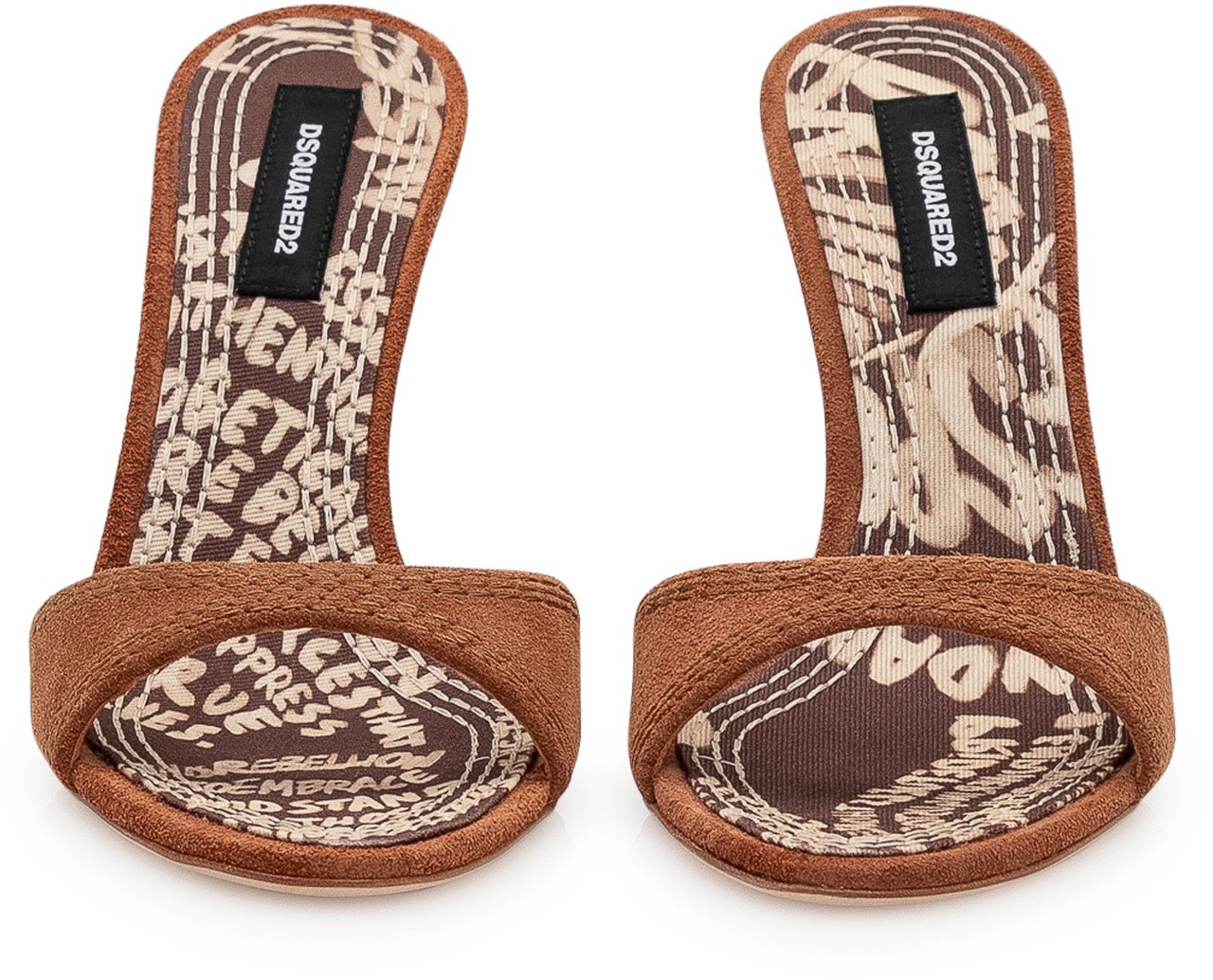 Dsquared2 Mules con tacco alto e design essenziale Beige