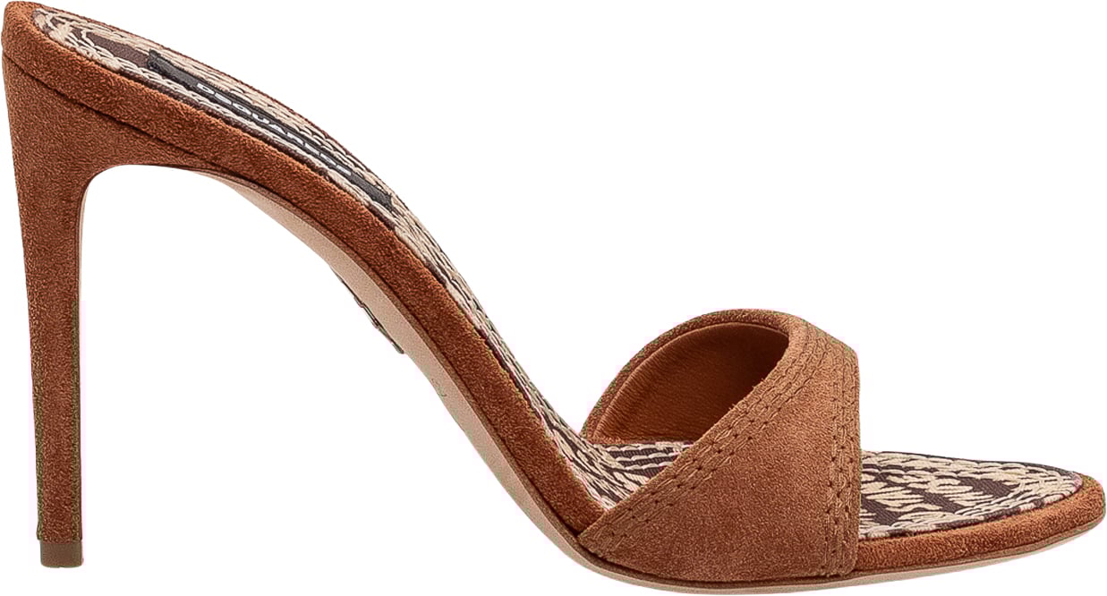 Dsquared2 Mules con tacco alto e design essenziale Beige
