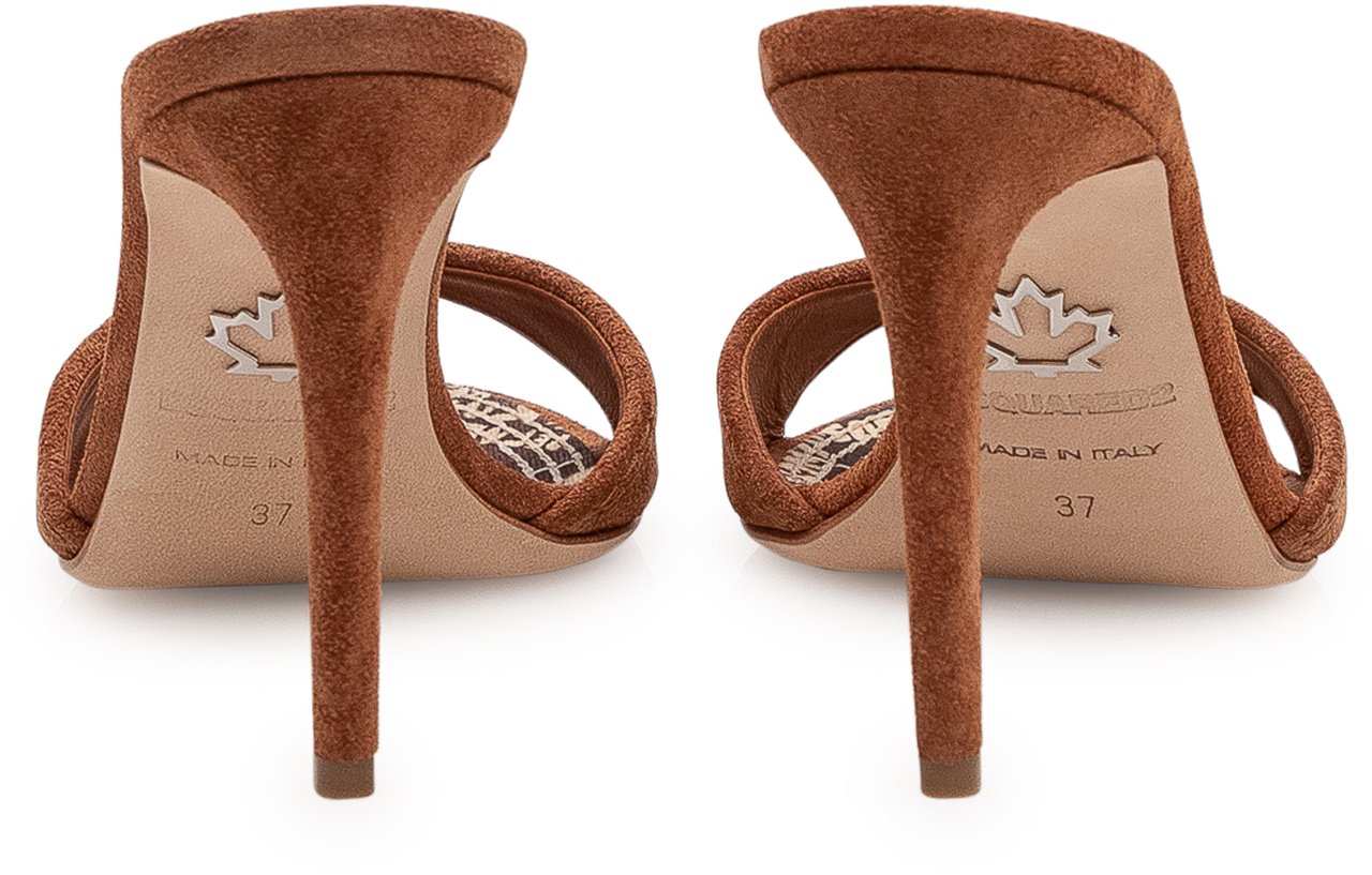 Dsquared2 Mules con tacco alto e design essenziale Beige
