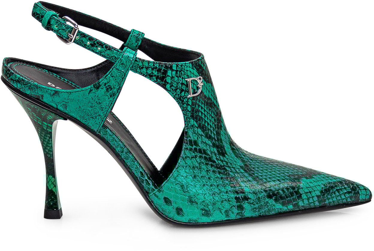 Dsquared2 Décolleté Slingback Pitonata Groen