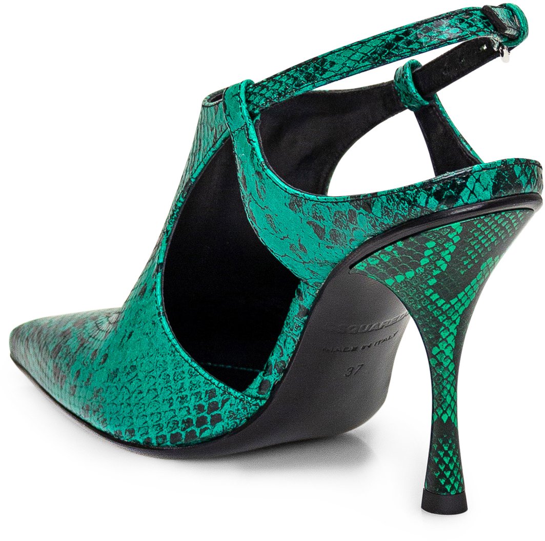 Dsquared2 Décolleté Slingback Pitonata Groen