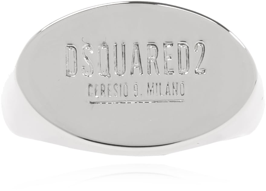 Dsquared2 D2 Tag Ceresio 9 Logo Ring Zilver