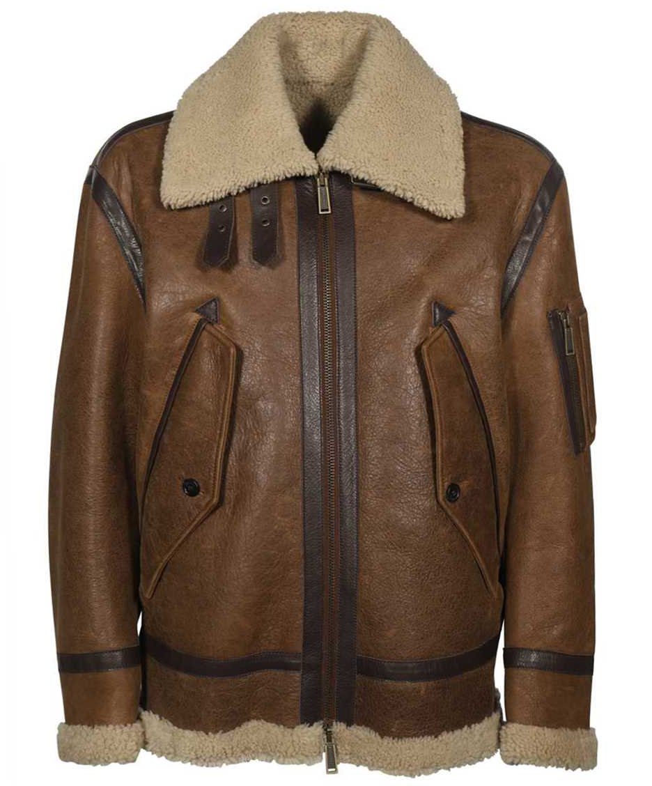 Dsquared2 Short sheepskin jacket Neutraal