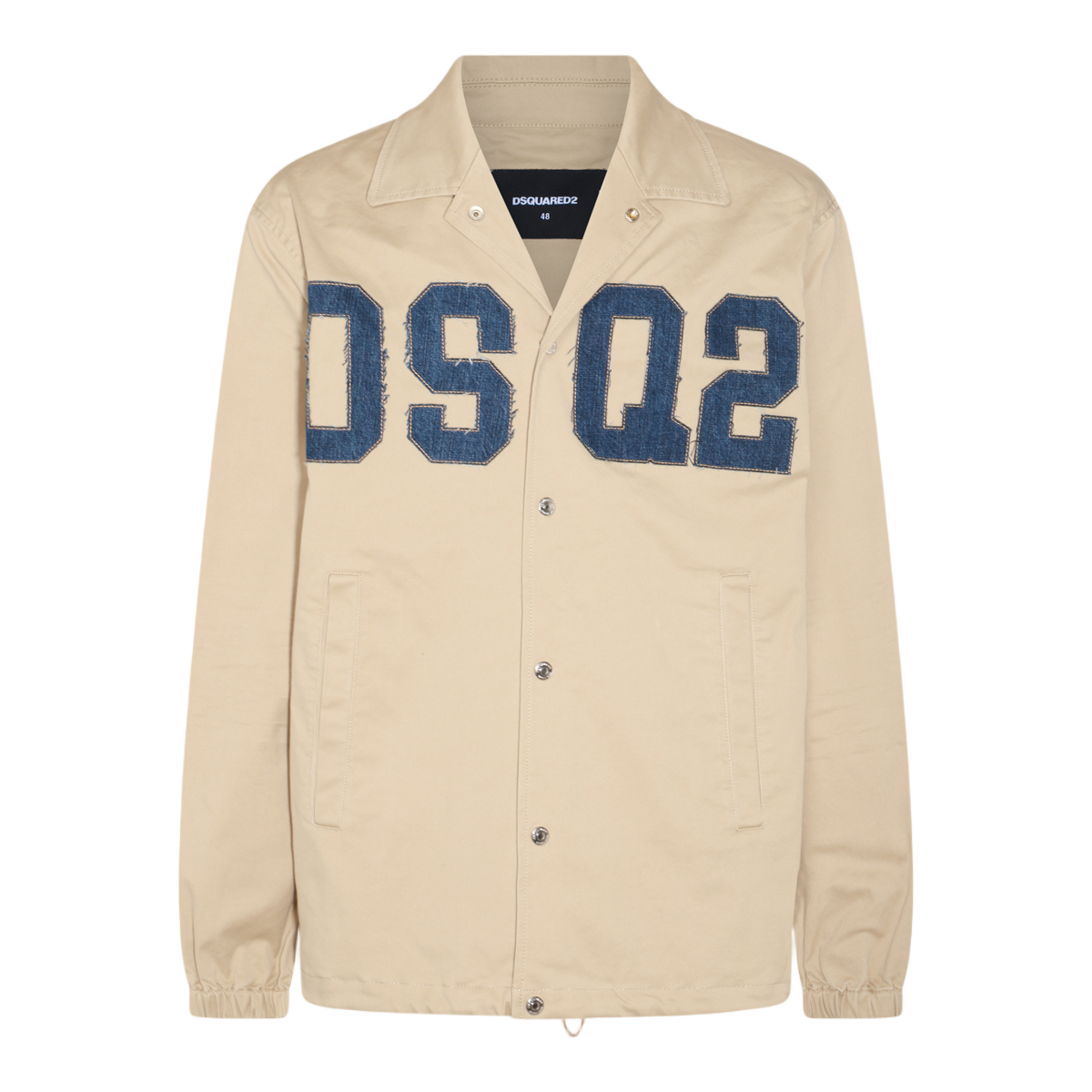 Dsquared2 Graphic Front Button-Up Jacket With Classic Collar Neutraal