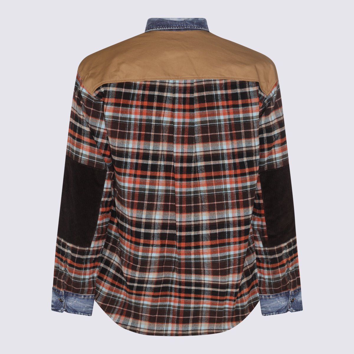 Dsquared2 Plaid Casual Shirt with Denim Accents Grijs