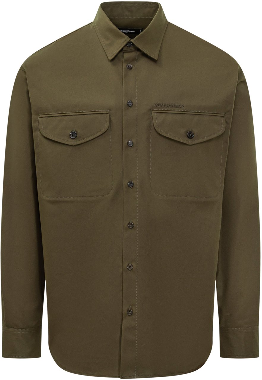 Dsquared2 Dsquared2 Camicia in Cotone con Tasche Frontali Groen