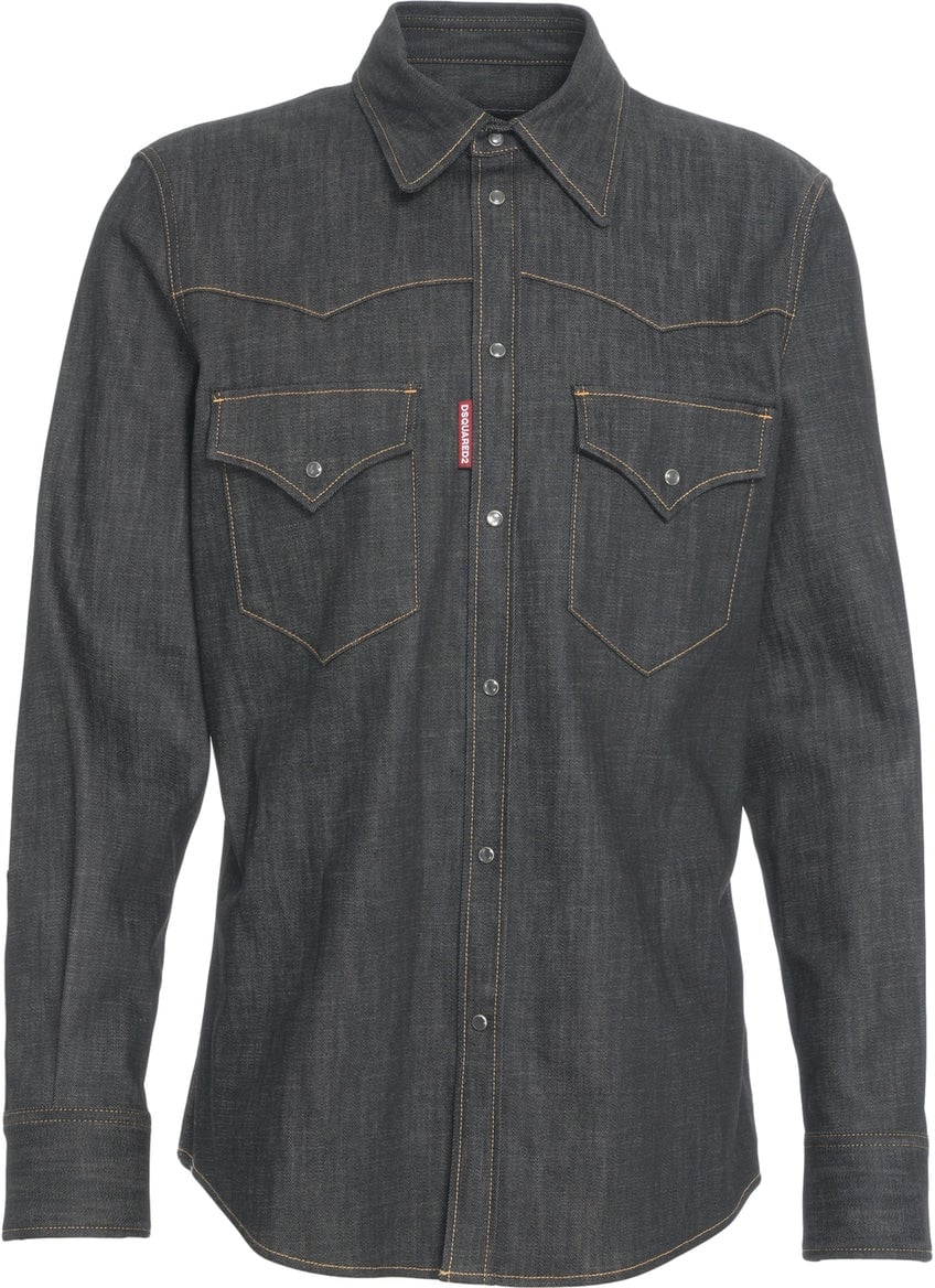 Dsquared2 Denim western shirt Zwart