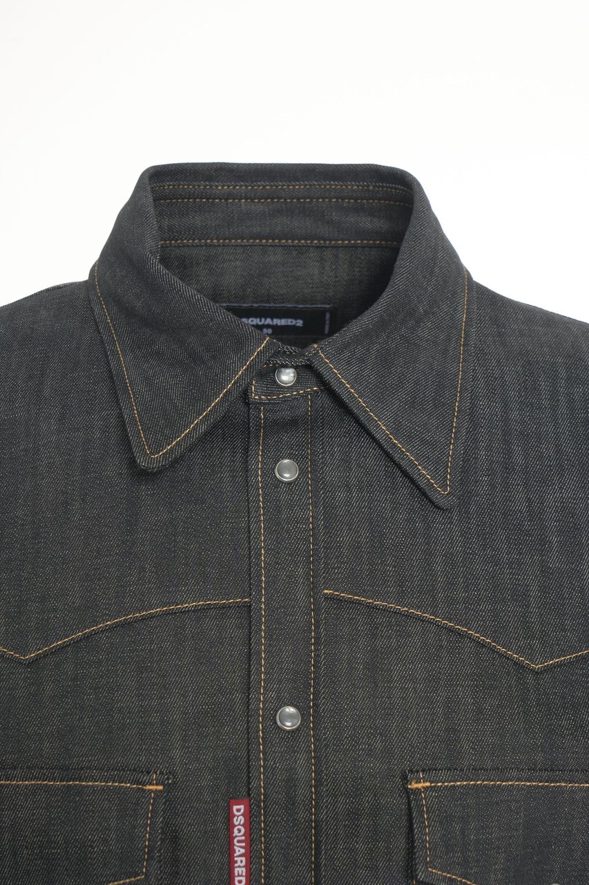 Dsquared2 Denim western shirt Zwart