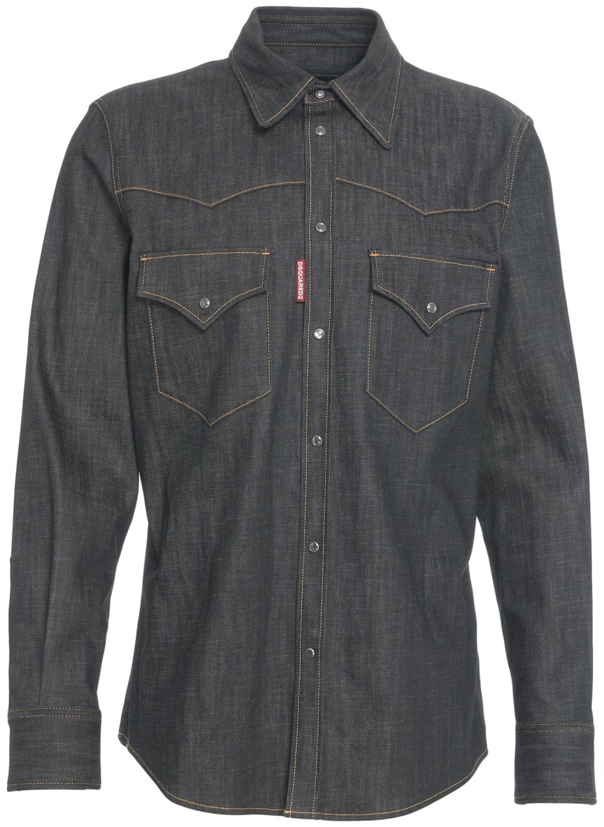 Dsquared2 Camicia western in denim Zwart