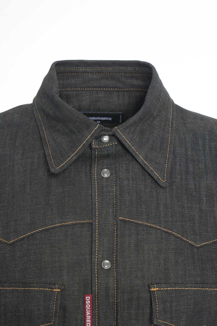 Dsquared2 Camicia western in denim Zwart