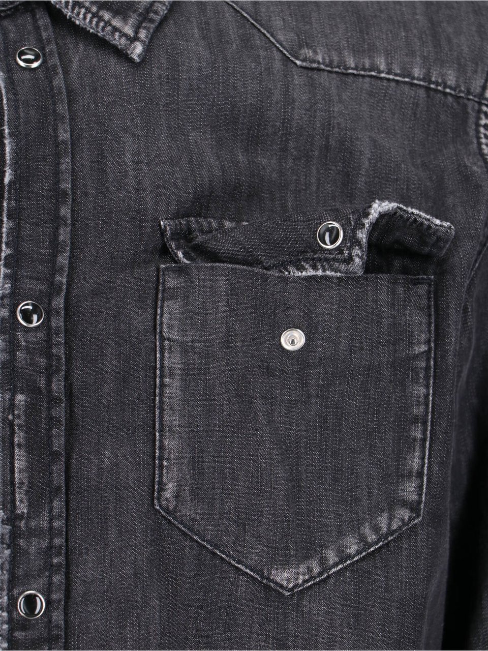 Dsquared2 Black Vintage Classic Collar Denim Shirt Zwart