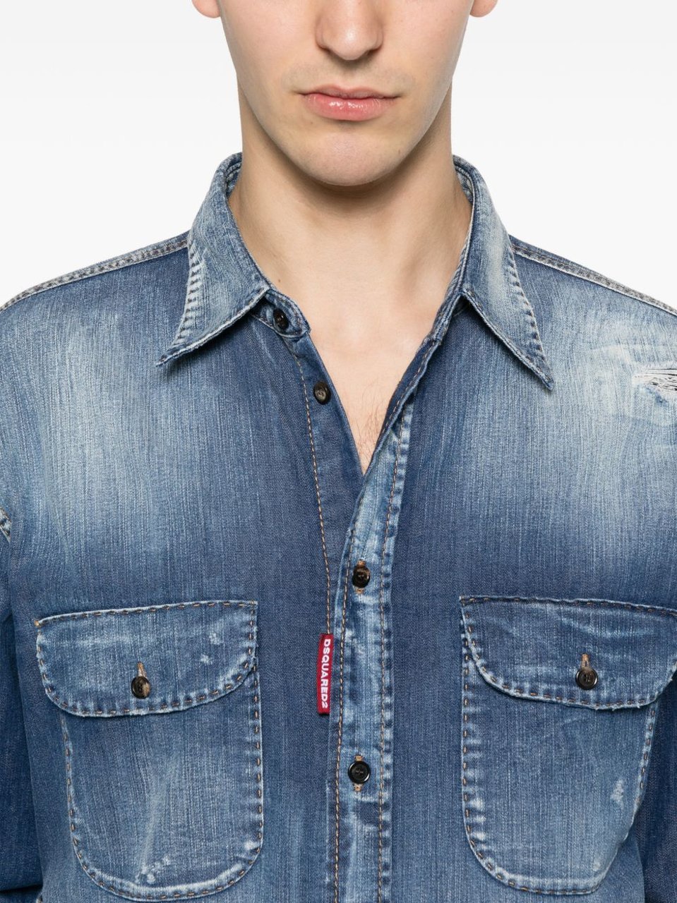 Dsquared2 Shirts Denim Blauw