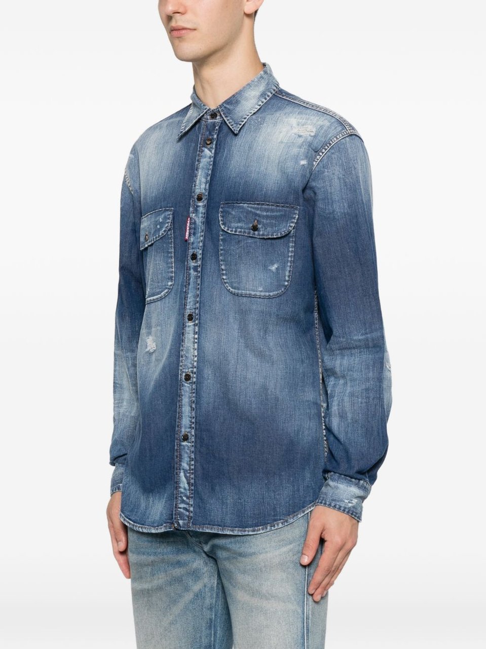Dsquared2 Shirts Denim Blauw