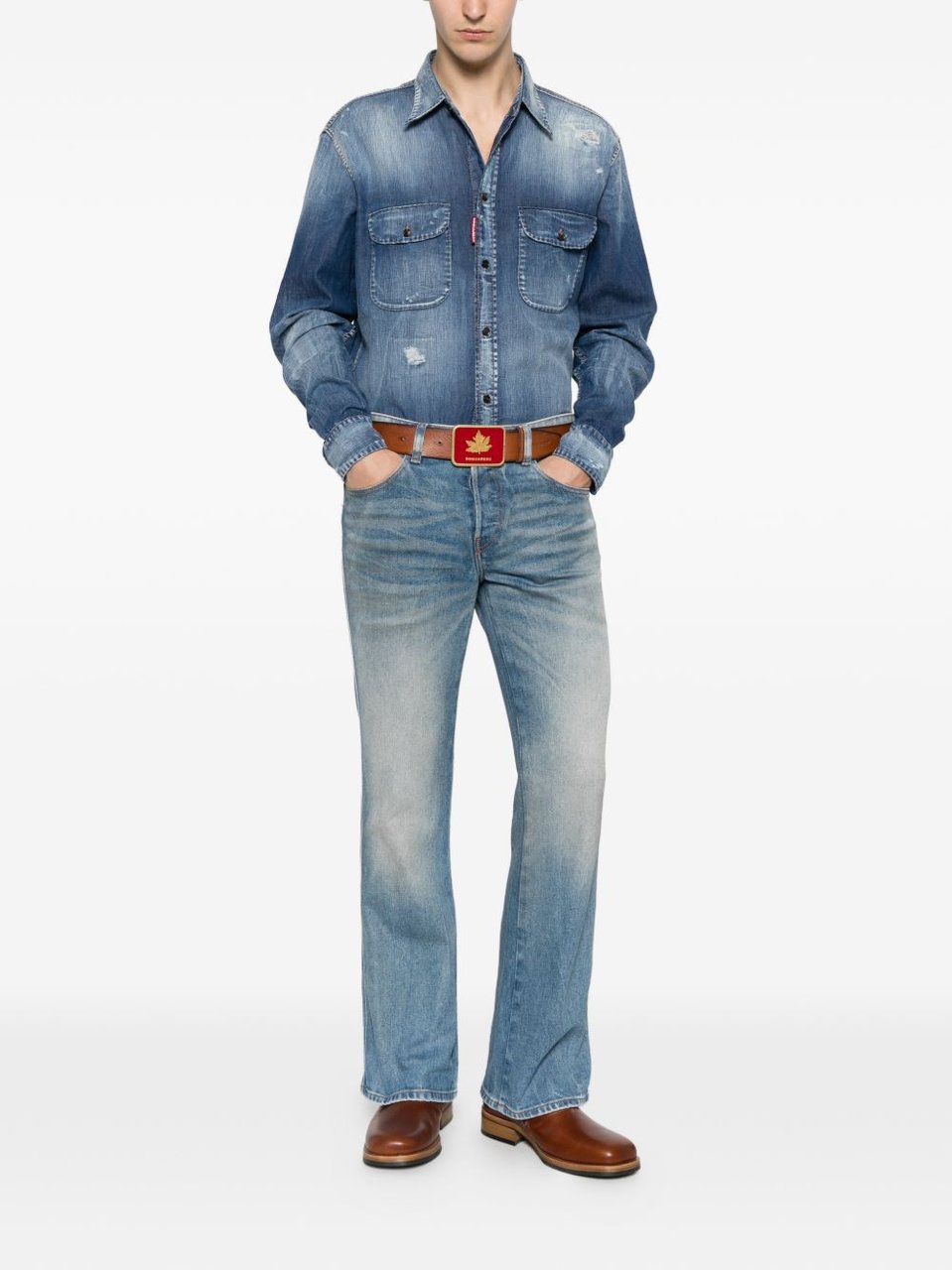Dsquared2 Shirts Denim Blauw