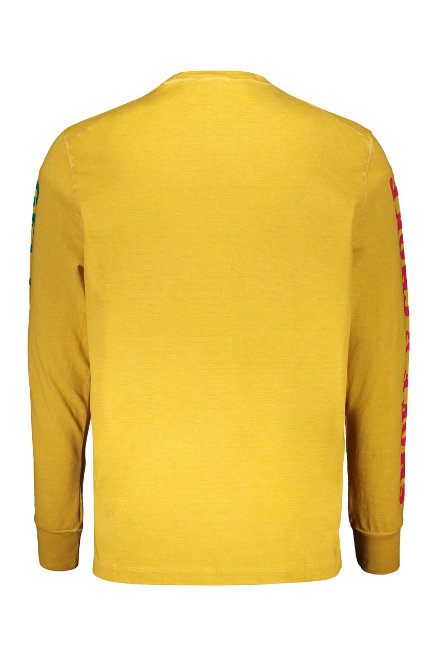 Dsquared2 Printed cotton T-shirt Geel