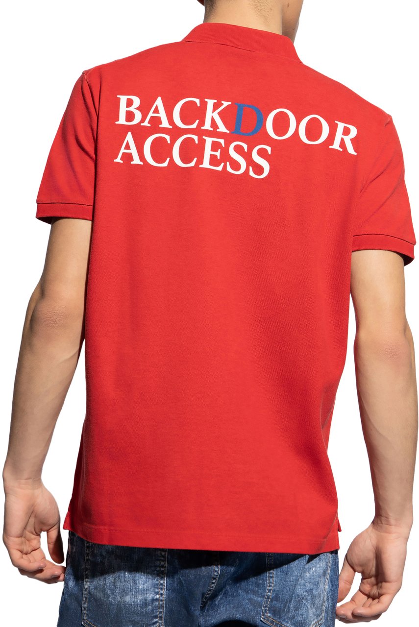 Dsquared2 Tennis Fit Logo Polo Shirt Rood