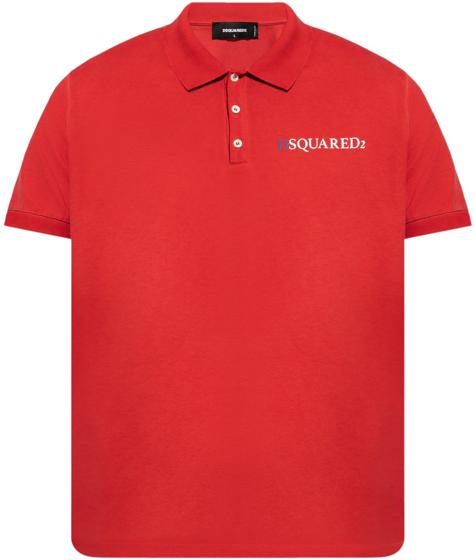 Dsquared2 Tennis Fit Logo Polo Shirt Rood