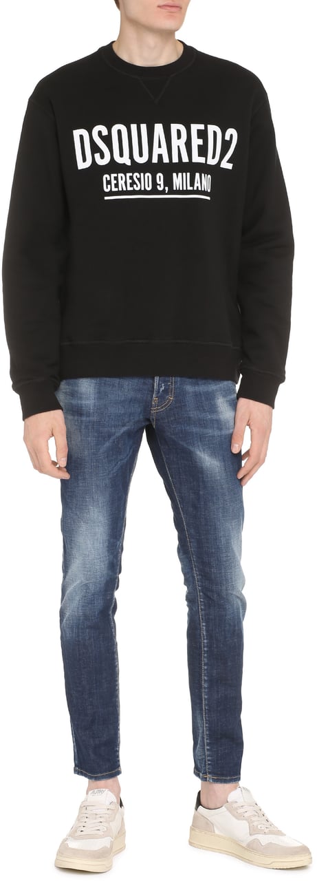 Dsquared2 Logo detail cotton sweatshirt Zwart