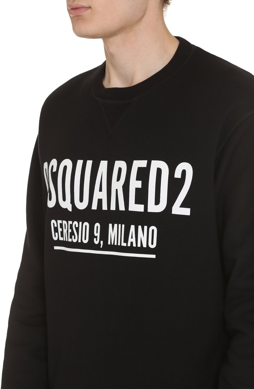 Dsquared2 Logo detail cotton sweatshirt Zwart