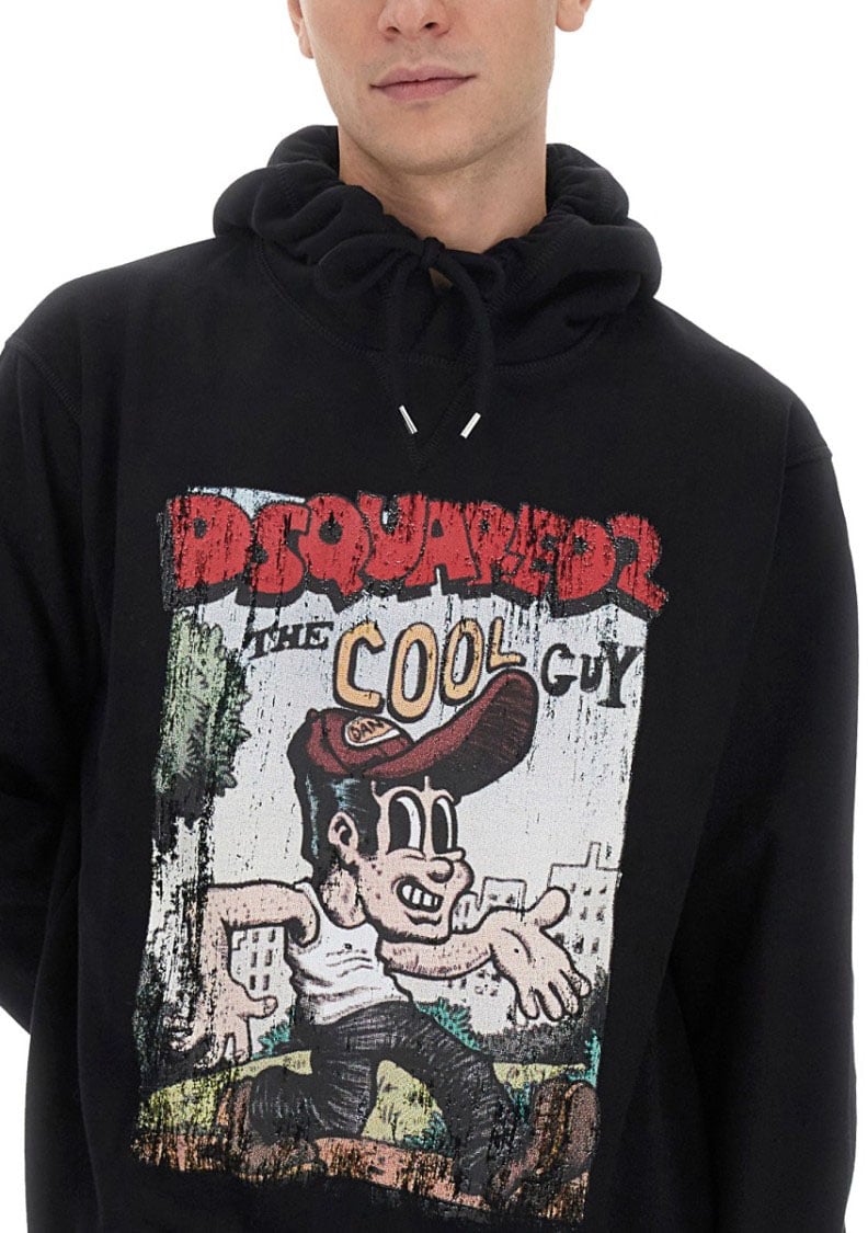 Dsquared2 Relaxed Fit Black Sweatshirt Zwart