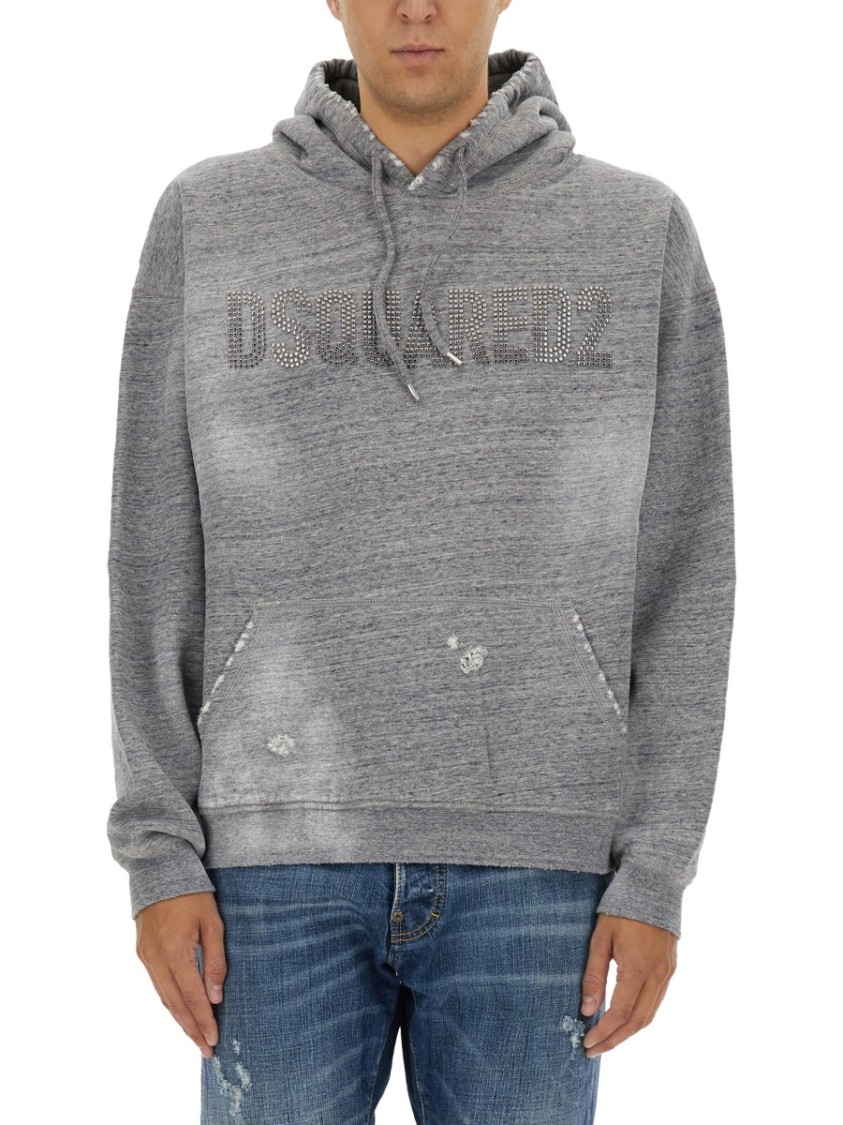 Dsquared2 Relaxed Fit Grey Sweatshirt Grijs