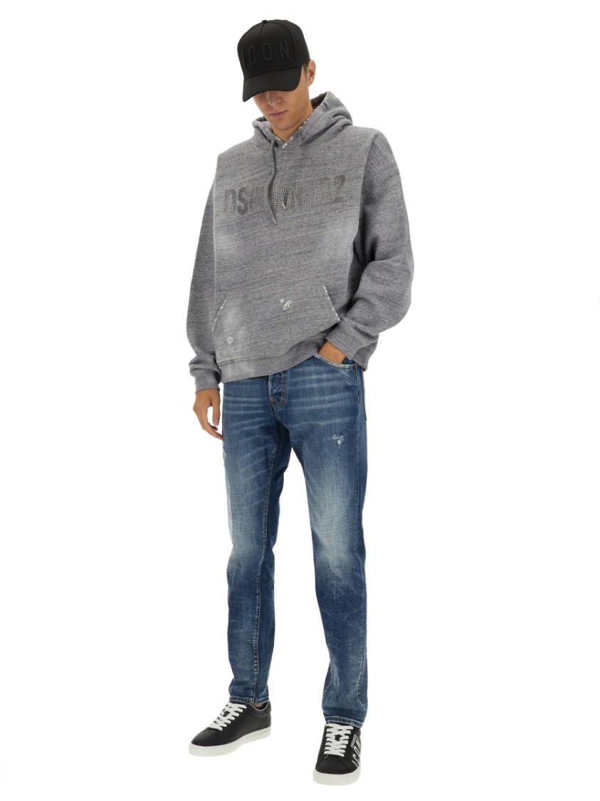 Dsquared2 Relaxed Fit Grey Sweatshirt Grijs
