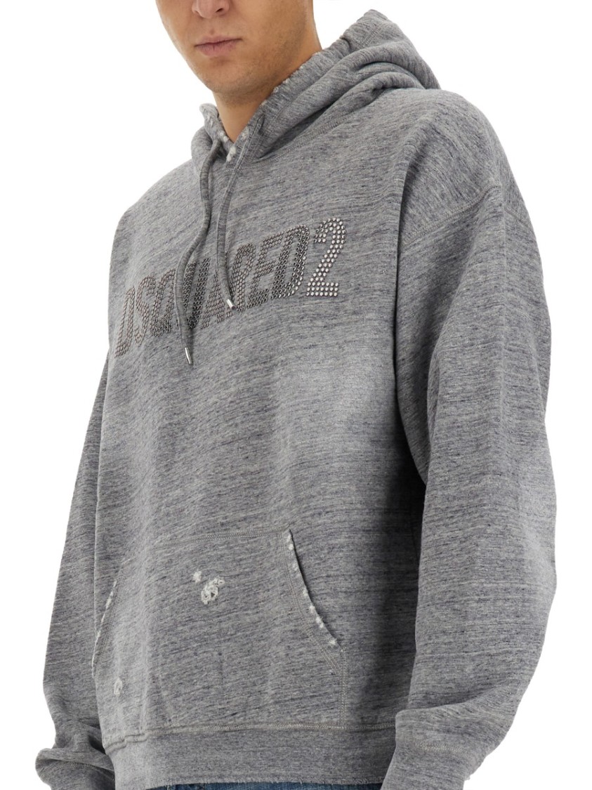 Dsquared2 Relaxed Fit Grey Sweatshirt Grijs