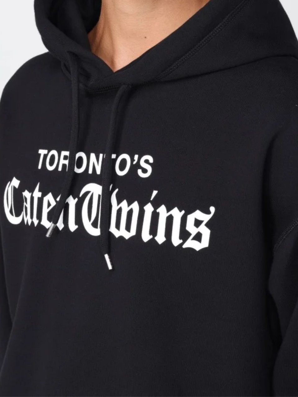 Dsquared2 Black Gothic Text Print Relax Fit Hoodie Zwart