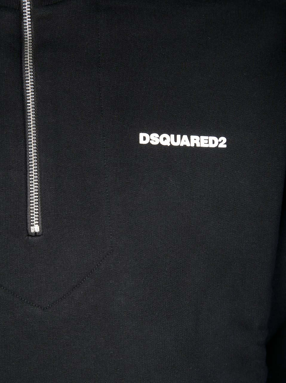 Dsquared2 Fitted Black Zip-Through Knitwear with High Collar Zwart