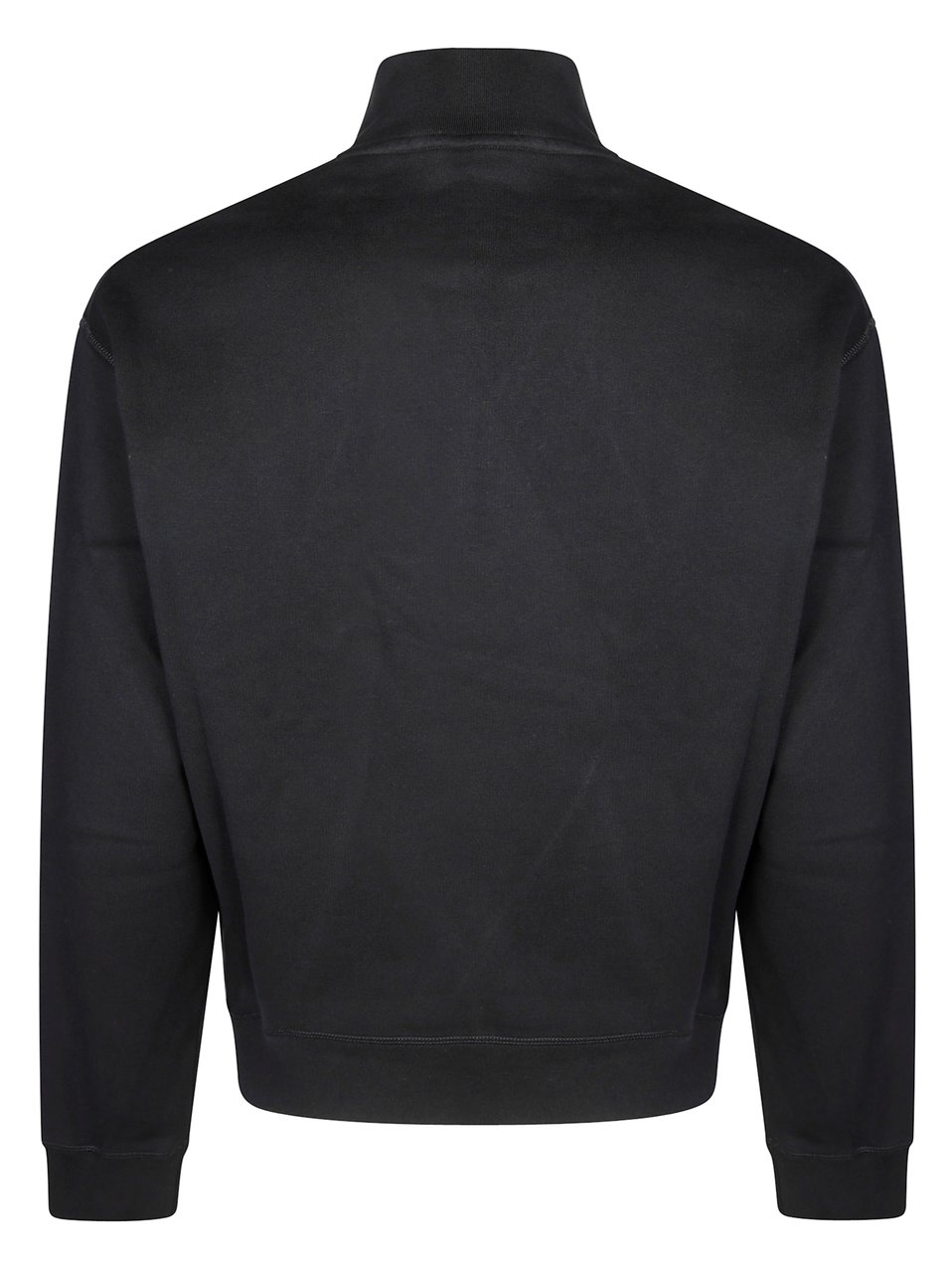 Dsquared2 Fitted Black Zip-Through Knitwear with High Collar Zwart