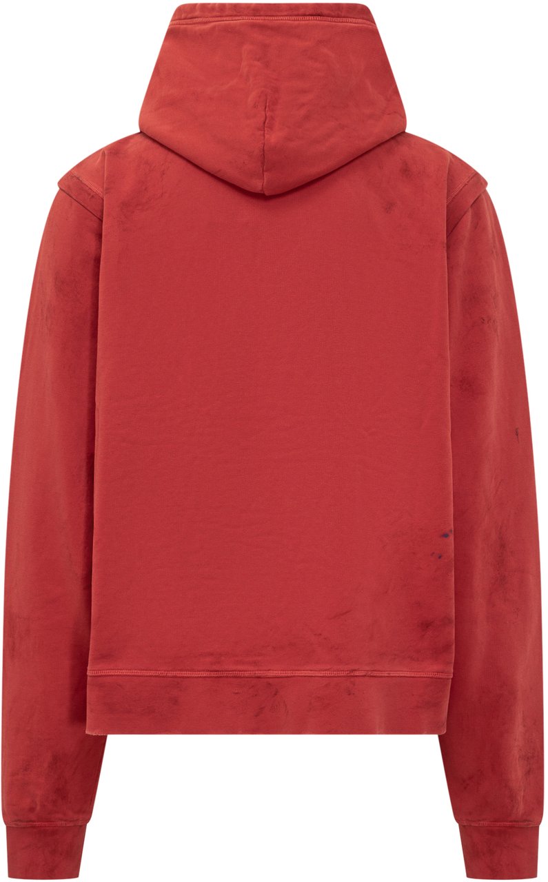 Dsquared2 Dsquared2 Felpa Rossa con Cappuccio e Stampa Logo Rood