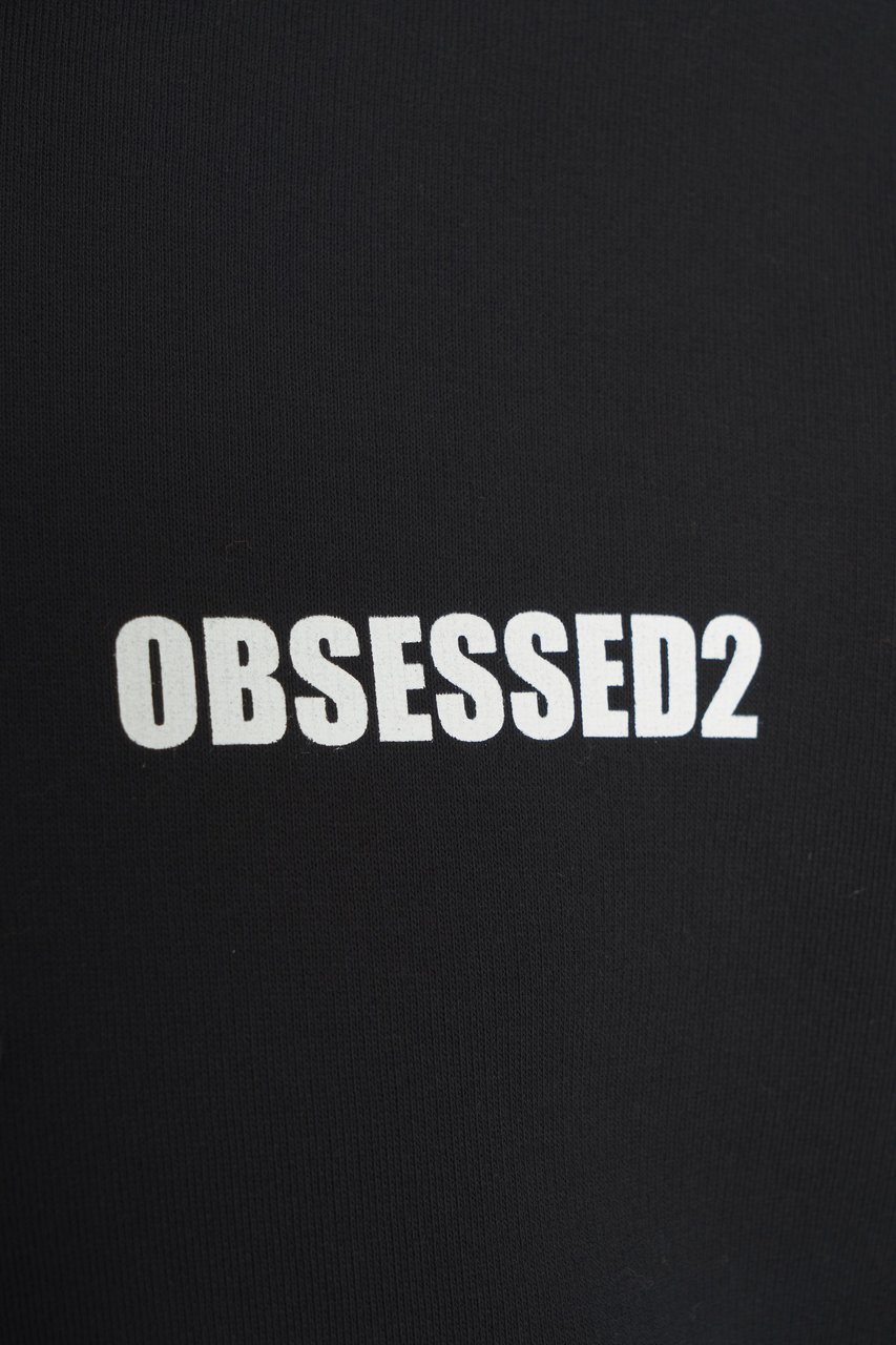 Dsquared2 Felpa con cappuccio e stampa Zwart