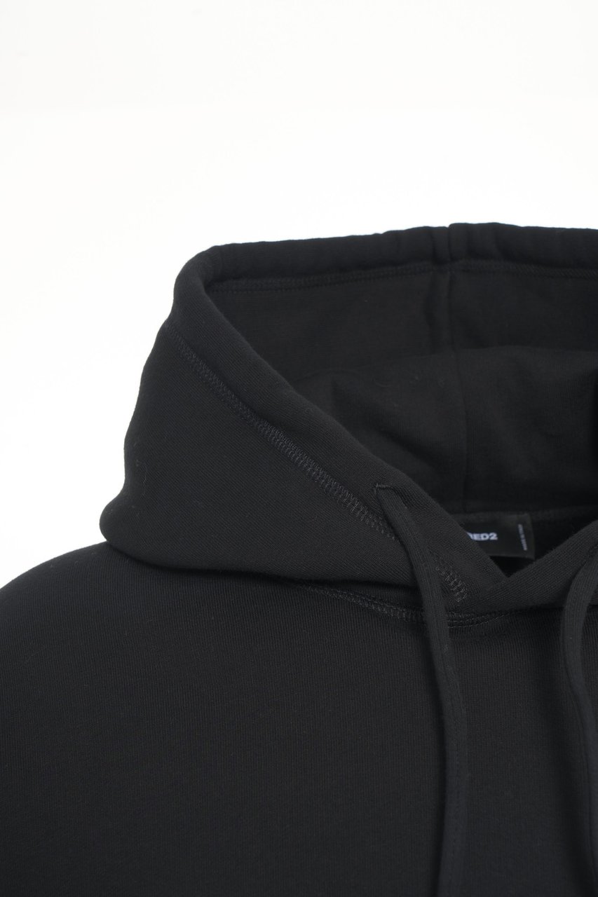 Dsquared2 Felpa con cappuccio e stampa Zwart