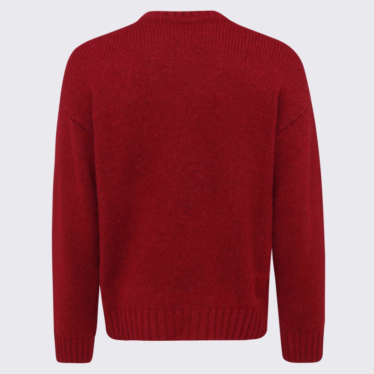 Dsquared2 Bordeaux Red Alpaca-Wool Blend Logo-Patch Jumper Rood