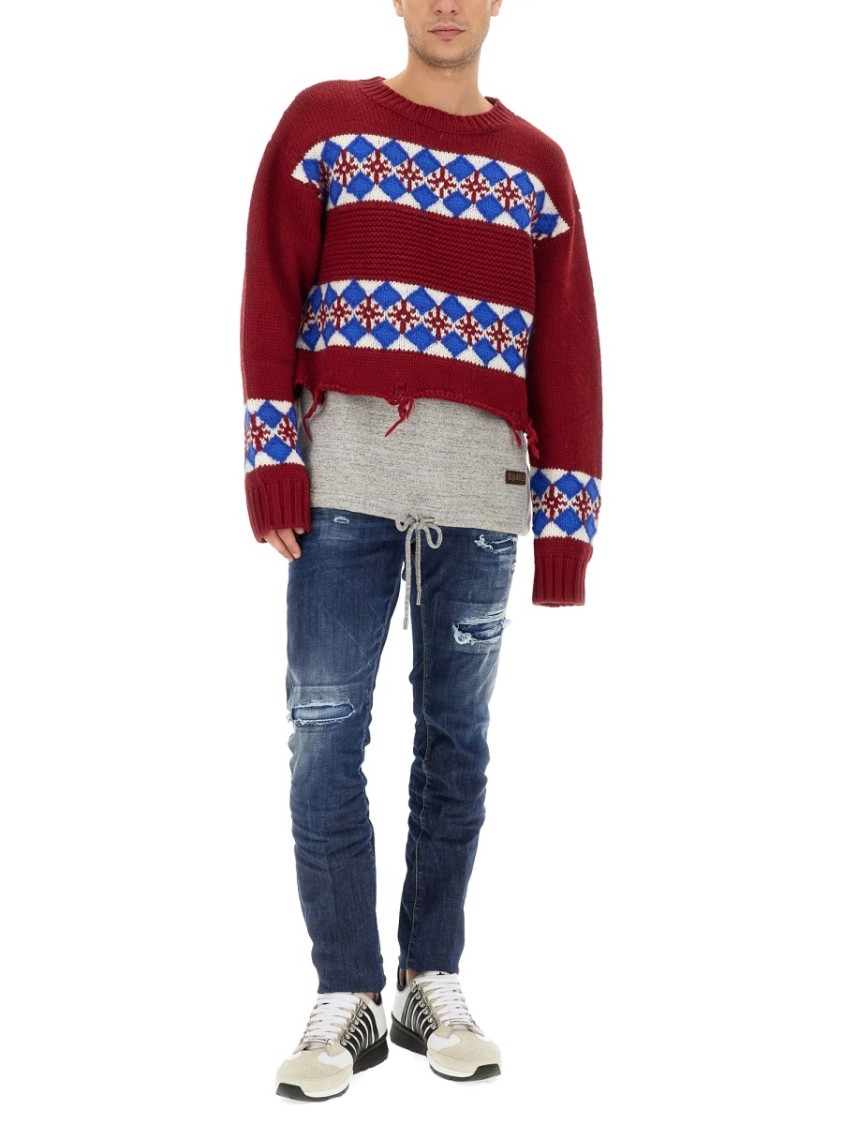 Dsquared2 Bold Jacquard Knit Sweater Divers