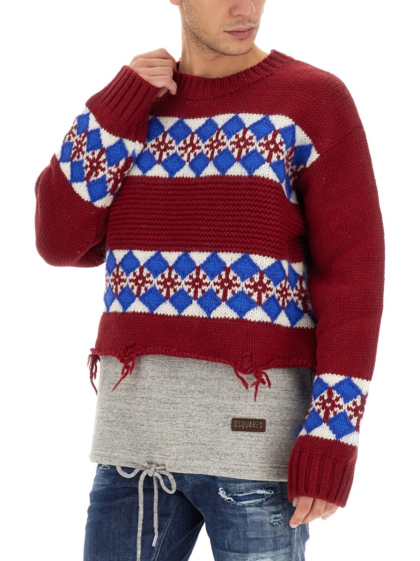 Dsquared2 Bold Jacquard Knit Sweater Divers